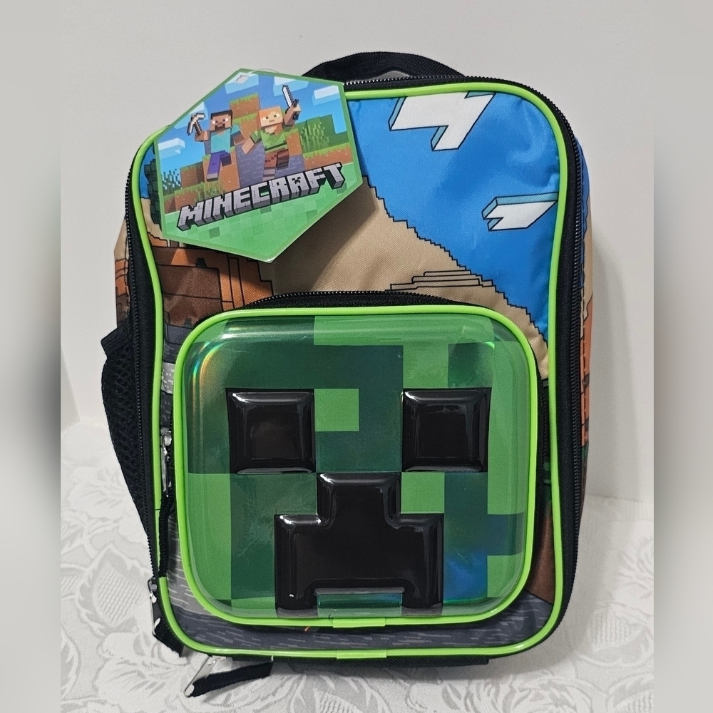 New Minecraft Creeper Kids Insulated Lunch Bag